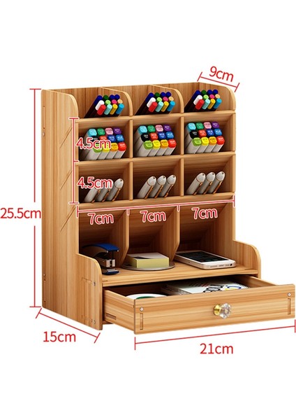 Masaüstü Düzenleyici, Ahşap Kalemlik Saklama Kutusu, Yaratıcı ve Şık Çok Bölmeli Kalemlik Ofis Masaüstü Rafı (Yurt Dışından) modelleri