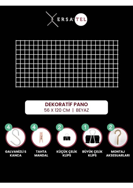 Tel Pano Metal Duvar Panosu Ersapano Classic 56 x 120 cm Beyaz fiyatları