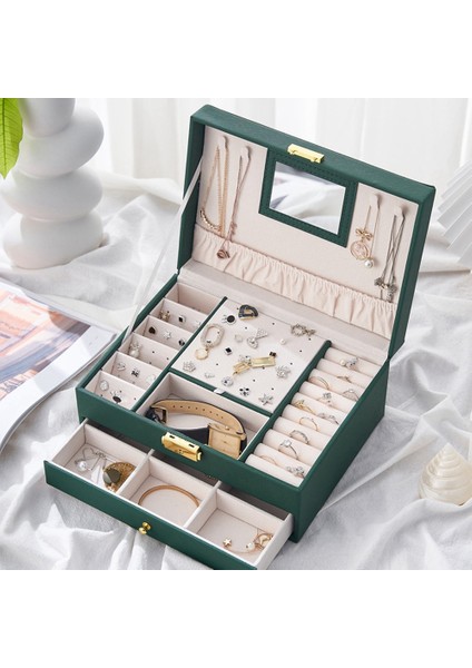 Taşınabilir Mücevher Kutusu Mücevher Kutusu Saklama Kutusu Küpe, Kolye, Yüzük Hediyeleri Genç Kızlar Kadınlar Için(B) (Yurt Dışından) fiyatları