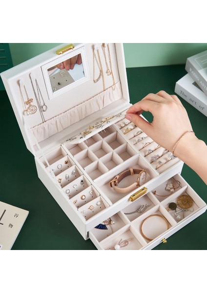 Taşınabilir Mücevher Kutusu Mücevher Kutusu Saklama Kutusu Küpe, Kolye, Yüzük Hediyeleri Genç Kızlar Kadınlar Için(B) (Yurt Dışından) modelleri