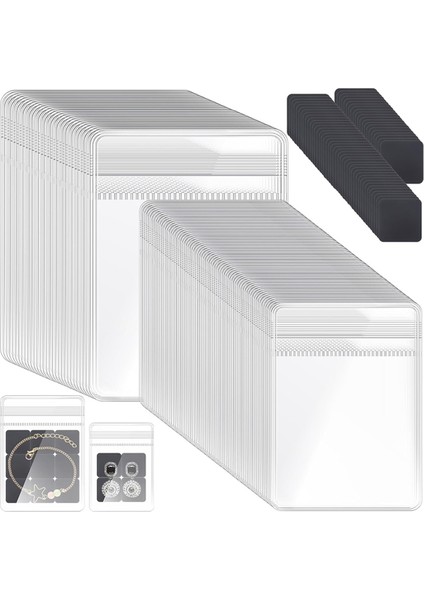 200 Adet Plastik Mücevher Çantası Setleri, 100 Saklama Çantası ve 100 Kararma Önleyici Şerit (2 Boyut) (Yurt Dışından) fiyatları