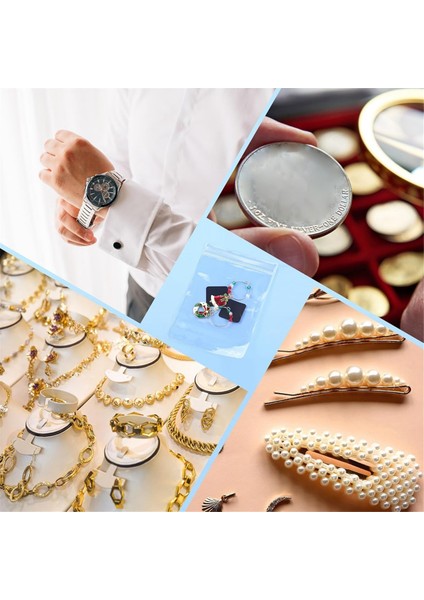 200 Adet Plastik Mücevher Çantası Setleri, 100 Saklama Çantası ve 100 Kararma Önleyici Şerit (2 Boyut) (Yurt Dışından) modelleri
