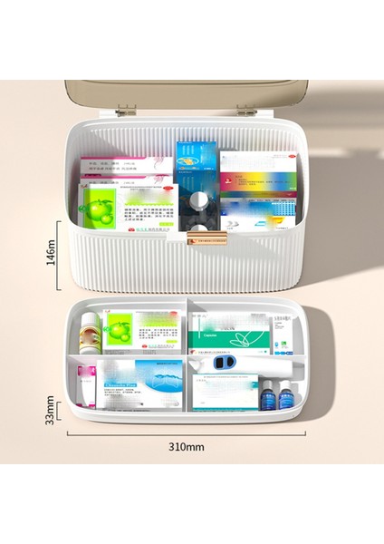 Taşınabilir Ilk Yardım Depolama Temizle 2 Katlı Plastik Saklama Kutusu (Yurt Dışından) fırsatları