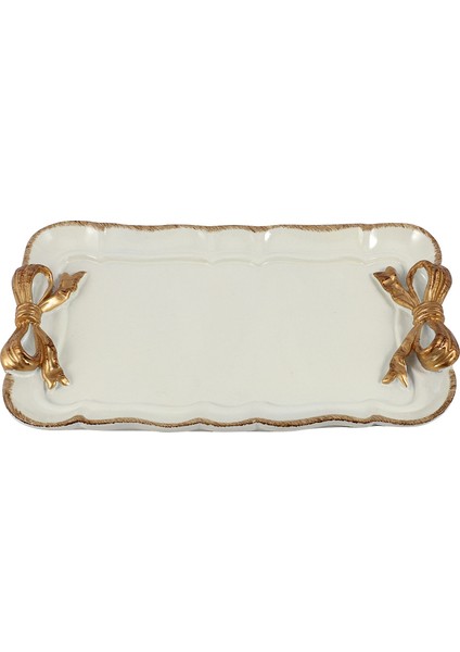 Avrupa Tarzı Yay Kek Saklama Tepsileri Makyaj Organizatör Tatlı Tabağı Kare Dekor Tepsi Mutfak Depolama Tepsileri 12X20 cm Beyaz (Yurt Dışından) fiyatları