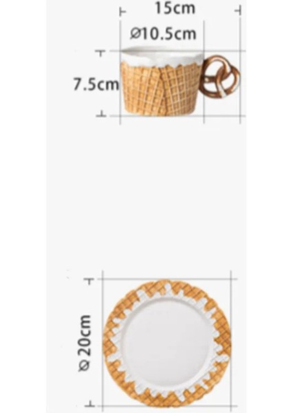 Yaratıcı Kurabiye Tabağı Sevimli Seramik Ofis Tatlı Tabağı Ev Kahvaltı Tatlı Tabağı, Kahve Rengi, Şeker Külahı Tabağı (Yurt Dışından) modelleri