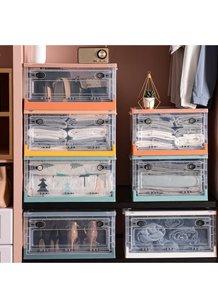 Modern Depolama Organizatör Istiflenebilir Katlanabilir Kasalar Plastik Büyük Kapasiteli Kitap Saklama Kutusu Katlanabilir Saklama Kutusu D (Yurt Dışından) indirimleri