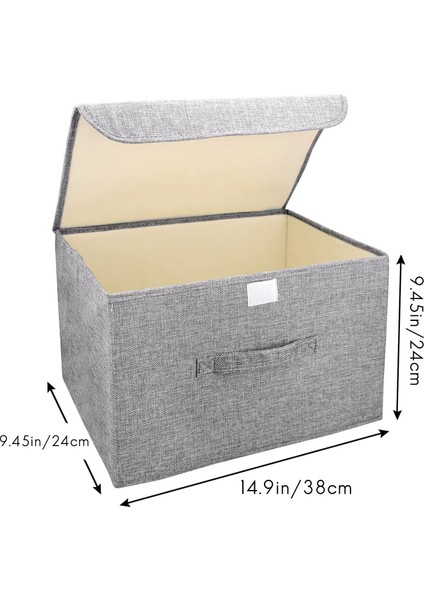 2 Paket Kapaklı Katlanabilir Saklama Kutuları, Yatak Odası Ev Ofisi Için Saplı Saklama Sepetleri Kapları Düzenleyiciler (Gri) (Yurt Dışından) modelleri