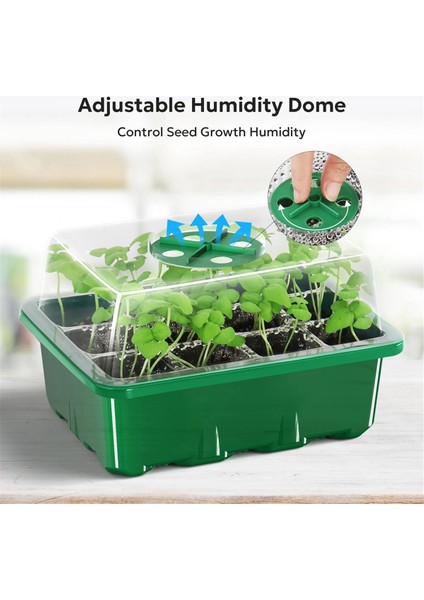 Tohum Başlatma Tepsisi, Fide Başlatma Tepsisi Bitki Başlatma Kiti Mini Sera Çimlenme Kiti Tohum Yetiştirme Için, 12 Adet (Yurt Dışından) fiyatları