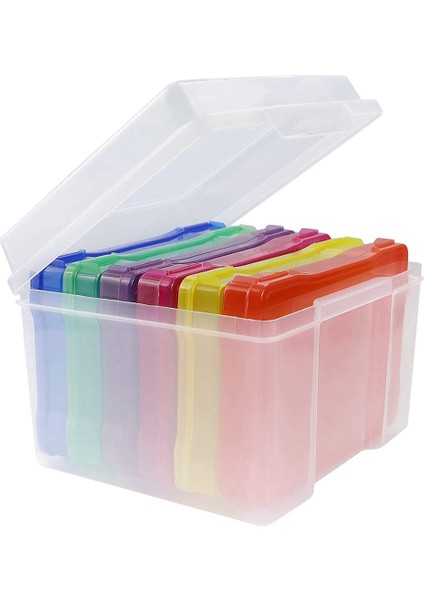 5x7 Inç Fotoğraf Saklama Kutusu Fotoğraf Organizatör Resim Saklama Kapları Çok Renkli Plastik Fotoğraf Zanaat Kaleci Çantası (Yurt Dışından)