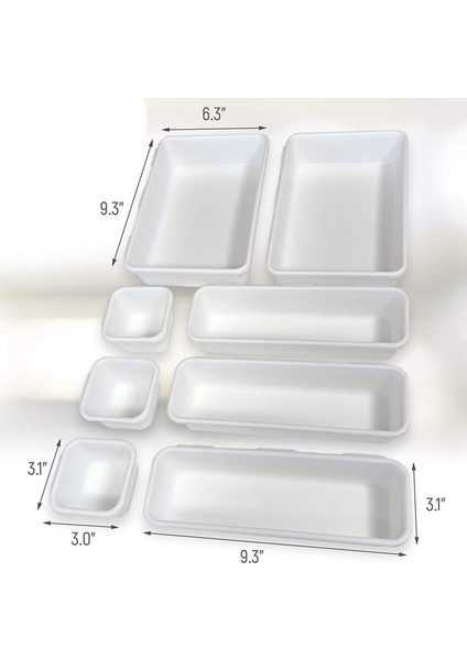 Çekmece Düzenleyici (8 Adet) - Birbirine Kilitlenen Masa Düzenleyici Tepsi Çekmece Bölücüler Özel Düzen Için Bir Araya Geçer Kaymaz (Yurt Dışından) fiyatları