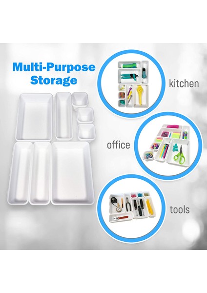 Çekmece Düzenleyici (8 Adet) - Birbirine Kilitlenen Masa Düzenleyici Tepsi Çekmece Bölücüler Özel Düzen Için Bir Araya Geçer Kaymaz (Yurt Dışından) modelleri