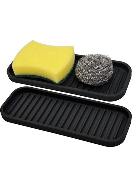 2 Adet Mutfak Silikon Lavabo Tutucu Sabunluk Tezgah Tepsisi Banyo Duş Şampuan Şişesi Depolama Tepsisi Drenaj Pedi (Yurt Dışından) fiyatları