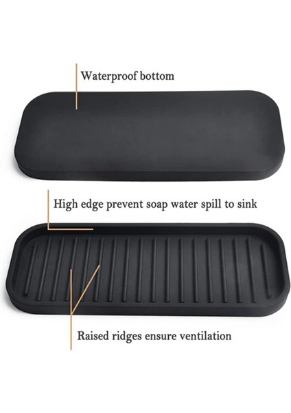 2 Adet Mutfak Silikon Lavabo Tutucu Sabunluk Tezgah Tepsisi Banyo Duş Şampuan Şişesi Depolama Tepsisi Drenaj Pedi (Yurt Dışından) modelleri