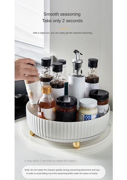 Mutfak Depolama Döner Raf Baharat Rafı Baharat Kutusu Ev Pikap Döner Depolama Rafı Beyaz (Yurt Dışından) fırsatları