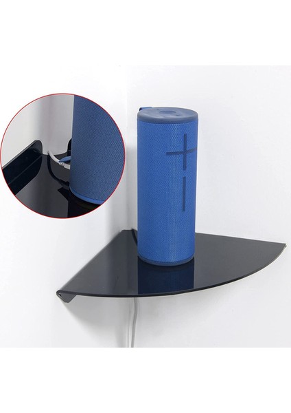 2 Adet Akrilik Duvara Montaj Yüzer Köşe Rafları Çeyrek Duş Rafı Asılı Köşe Rafları Duvar I (Siyah) (Yurt Dışından) indirimleri