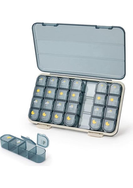 Günde 4 Kez Hap Düzenleyici, Günde 4 Kez 7 Günlük Hap Kutusu (Yurt Dışından)