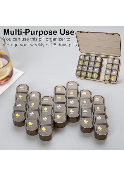 Günde 4 Kez Hap Düzenleyici, Günde 4 Kez 7 Günlük Hap Kutusu (Yurt Dışından) modelleri