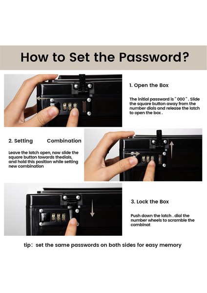 Kişisel Eşyalar Için Büyük Kilit Kutuları, Kodlu Kilit Kutusu 15.3X11X8.6IN Kombinasyon (Yurt Dışından) fırsatları