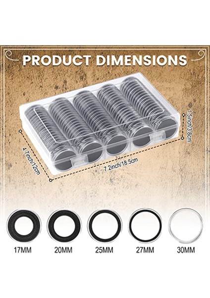 300 Adet 30 mm Madeni Para Kapsülleri Siyah Korumalı Conta Köpüğü ile 5 Boyut (17/19/21.5/25/27/30MM) Madeni Para Tutucu Kılıf (Yurt Dışından) modelleri