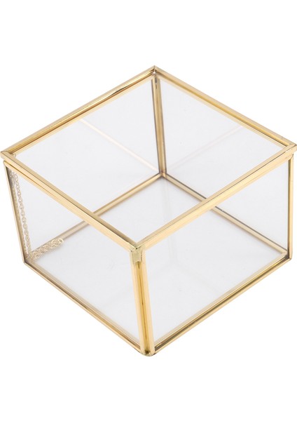 Kare Açılış Cam Geometri Bahçe Takı Kutuları Ayna Takı Saklama Kutusu Ebedi Çiçek Dekorasyonu Kutusu El Sanatları (Yurt Dışından)