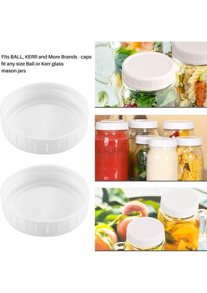 Top, Kerr ve Daha Fazlası Için 18 Paket Plastik Normal Ağızlı Kavanoz Kapakları - Gıda Sınıfı Beyaz Plastik Saklama Kapakları (Yurt Dışından) fırsatları