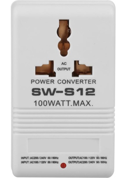 SW-S12 100W 110V/120V Ila 220V/240V Step-Up Aşağı Gerilim Trafosu Dönüştürücü Seyahat Çift Kanallı Güç Dönüştürücü (Yurt Dışından) fiyatları