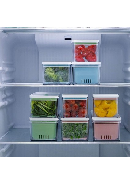 Istiflenebilir Ürün Tasarrufu, Çıkarılabilir Drenaj Tepsili Düzenleyici Kutular/saklama Kapları, 3'lü Set, Dolaplar Için (Mavi) (Yurt Dışından) fırsatları