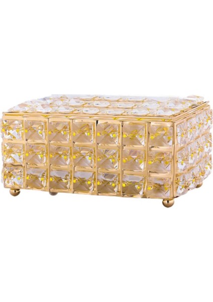 Kristal Doku Kutusu Iskandinav Basit Moda Masa Peçeteler Saklama Kutusu Elmas Tutucu Oturma Odası Dekor Hediye B (Yurt Dışından)