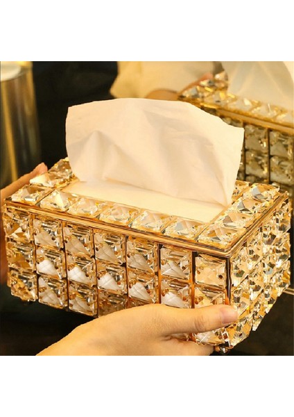 Kristal Doku Kutusu Iskandinav Basit Moda Masa Peçeteler Saklama Kutusu Elmas Tutucu Oturma Odası Dekor Hediye B (Yurt Dışından) fiyatları
