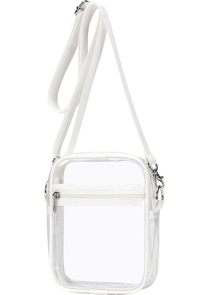 Şeffaf Çanta Stadyum Onaylı, Açık Hava Sporları Için Ayarlanabilir Omuz Askılı Şeffaf Çanta, Beyaz (Yurt Dışından)