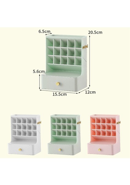 Üç Katmanlı Masaüstü Kozmetik Düzenleyici Banyo Büyük Kapasiteli Kozmetik Kutusu Kadın Mücevher Ruj Çekmecesi Makyaj Kutusu B (Yurt Dışından)