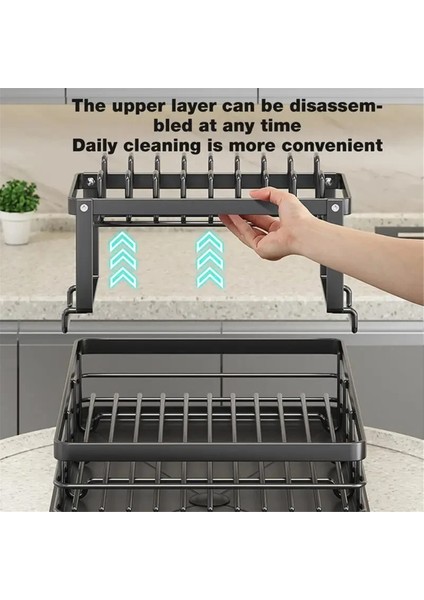 Çatal Bıçak Saklama Rafı, Paslanmaz Çelik Çatal Bıçak Kurutma Rafı, Drenajlı Ayarlanabilir Mutfak Tabak Saklama Rafı B (Yurt Dışından) modelleri