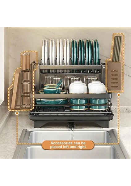 Çatal Bıçak Saklama Rafı, Paslanmaz Çelik Çatal Bıçak Kurutma Rafı, Drenajlı Ayarlanabilir Mutfak Tabak Saklama Rafı B (Yurt Dışından) fırsatları