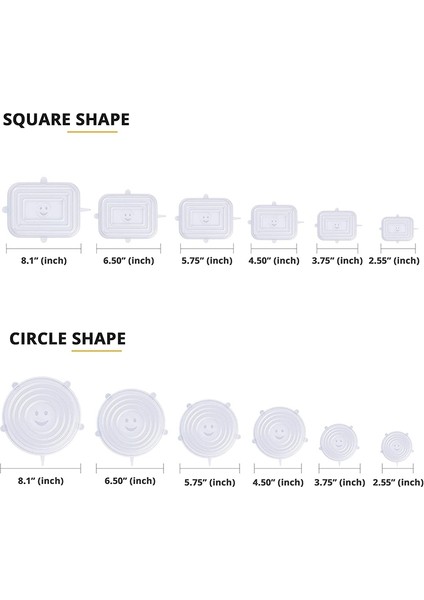 12 Paket Silikon Esnek Kapaklar Bpa Içermeyen Esnek Yuvarlak ve Dikdörtgen Gıda Kapakları Tüm Kaplara Uygun (Yurt Dışından) fiyatları