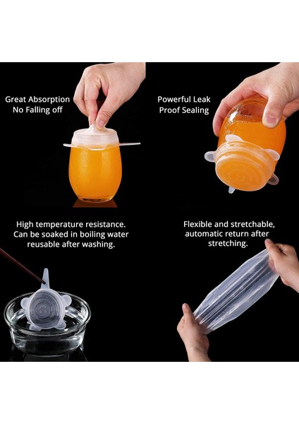 12 Paket Silikon Esnek Kapaklar Bpa Içermeyen Esnek Yuvarlak ve Dikdörtgen Gıda Kapakları Tüm Kaplara Uygun (Yurt Dışından) modelleri