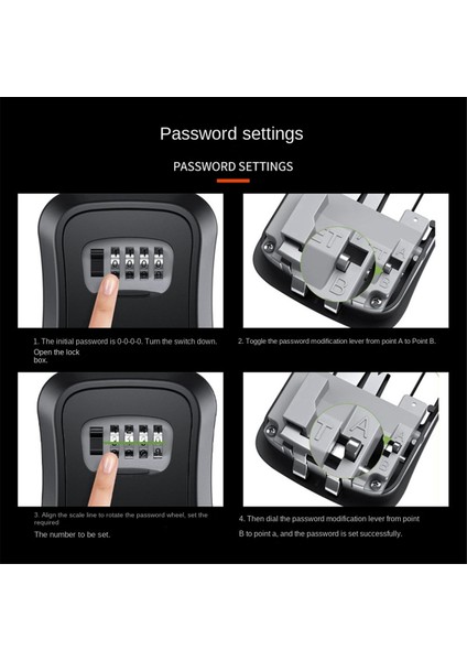 Açık Hava Şifre Anahtar Kutuları Genişletilmiş Kilit Kancası Çelik Tel Asılı Anahtar Depolama Su Geçirmez Anahtar 4 Haneli Kod Kutusu Siyah (Yurt Dışından) modelleri