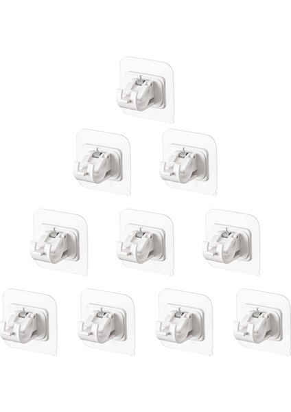 10 Adet Kanca Perde Çubuğu Için Çivi Olmadan Perde Çubuk Braketleri Hiçbir Sondaj Kendinden Yapışkanlı Sabit Klip Perde Braketi (Yurt Dışından)