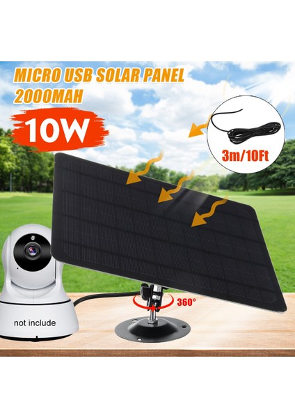 10W 5V Güneş Panelleri Taşınabilir Mikro USB Solar Şarj Cihazı Su Geçirmez Güç Bankası 360° Ayarlanabilir Güvenlik Kamerası Güç Kaynağı (Yurt Dışından) fiyatları