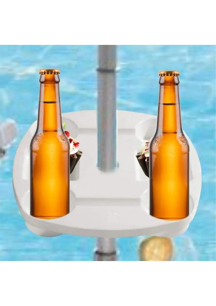 Patio Şemsiye Masa Tepsisi Açık Hava Şemsiye Masa Tepsisi 4 Dak Tutucu ile Plaj Masası Açık Hava Şemsiye Masa Plaj Masası (Yurt Dışından)