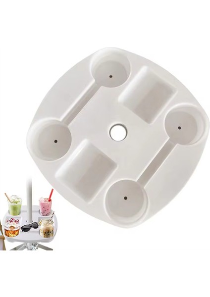 Patio Şemsiye Masa Tepsisi Açık Hava Şemsiye Masa Tepsisi 4 Dak Tutucu ile Plaj Masası Açık Hava Şemsiye Masa Plaj Masası (Yurt Dışından) indirimleri