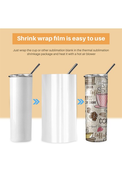 100 Parça Süblimasyon Shrink Wrap Kollu 5X10 Inç Beyaz Çanta 567G Sıkı Tumblerlar Için, Isı Transferi Shrink Film (Yurt Dışından) indirimleri
