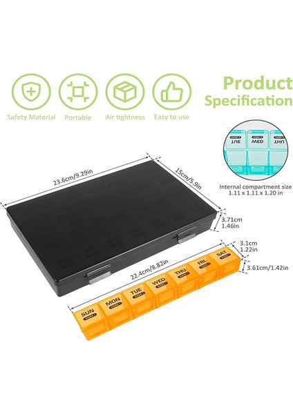 Aylık Hap Düzenleyici Günde 1 Kez, 28 Bölmeli 4 Hafta Hap Dağıtım Kutusu Kapaklı, Düzenleyici Kutu Günlük (Yurt Dışından) fırsatları