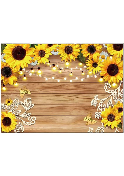 Ayçiçeği Arka Plan Fotoğraf Bezi 210X150CM Sarı Çiçek Duvar Bahçe Düğün Doğum Günü Fotoğrafçılığı Arka Plan Bezi (Yurt Dışından)