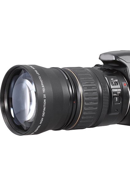 Canon Nikon Sony Pentax 18-55MM Için 55MM 2x Telefoto Lens Telekonvertörü (Yurt Dışından) indirimleri