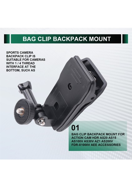 Sony Action Cam Hdr AS20 AS15 AS100V AS30V Az1 AS200V FDR-X1000V Aee Aksesuarları Için Çanta Klipsi Sırt Çantası Montajı (Yurt Dışından) fırsatları