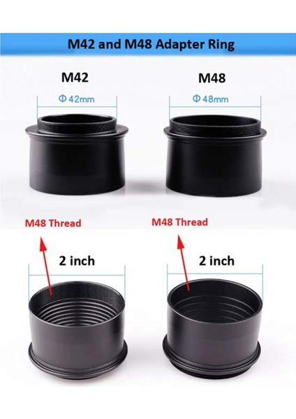 Inç M48 Teleskop Adaptörü T Halkası ve M48 D/slr Kamera Montajı Nikon Astronomik Fotoğrafçılık Kılıfı (A) (Yurt Dışından) modelleri