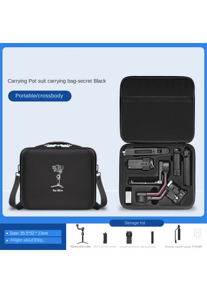 Anti-Basınç Saklama Kutusu Sert Kabuk Taşıma Çantası Bavul Djı Ronin Rs 4 Gimbal Sabitleyici Gri (Yurt Dışından)