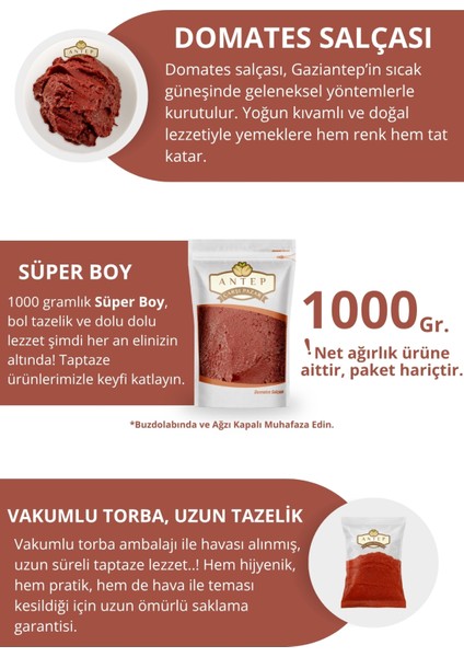 Domates Salçası Gaziantep Ev Yapımı Güneşte Kurutma | 1000 gr fiyatları
