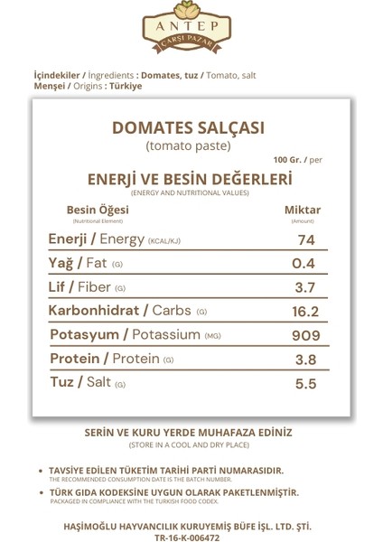 Domates Salçası Gaziantep Ev Yapımı Güneşte Kurutma | 1000 gr indirimleri