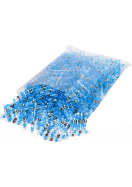 800 Pcs Lehim Contası Tel Konektörü Mavi 16-14 Awg - Isıyla Daralan Lehim Butt Konnektörü Kalaylı Otomatik Deniz Tekne Kıvrım (Yurt Dışından)
